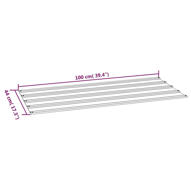 VidaXL Steel Ramp, 12, 23.6" x 17.3"