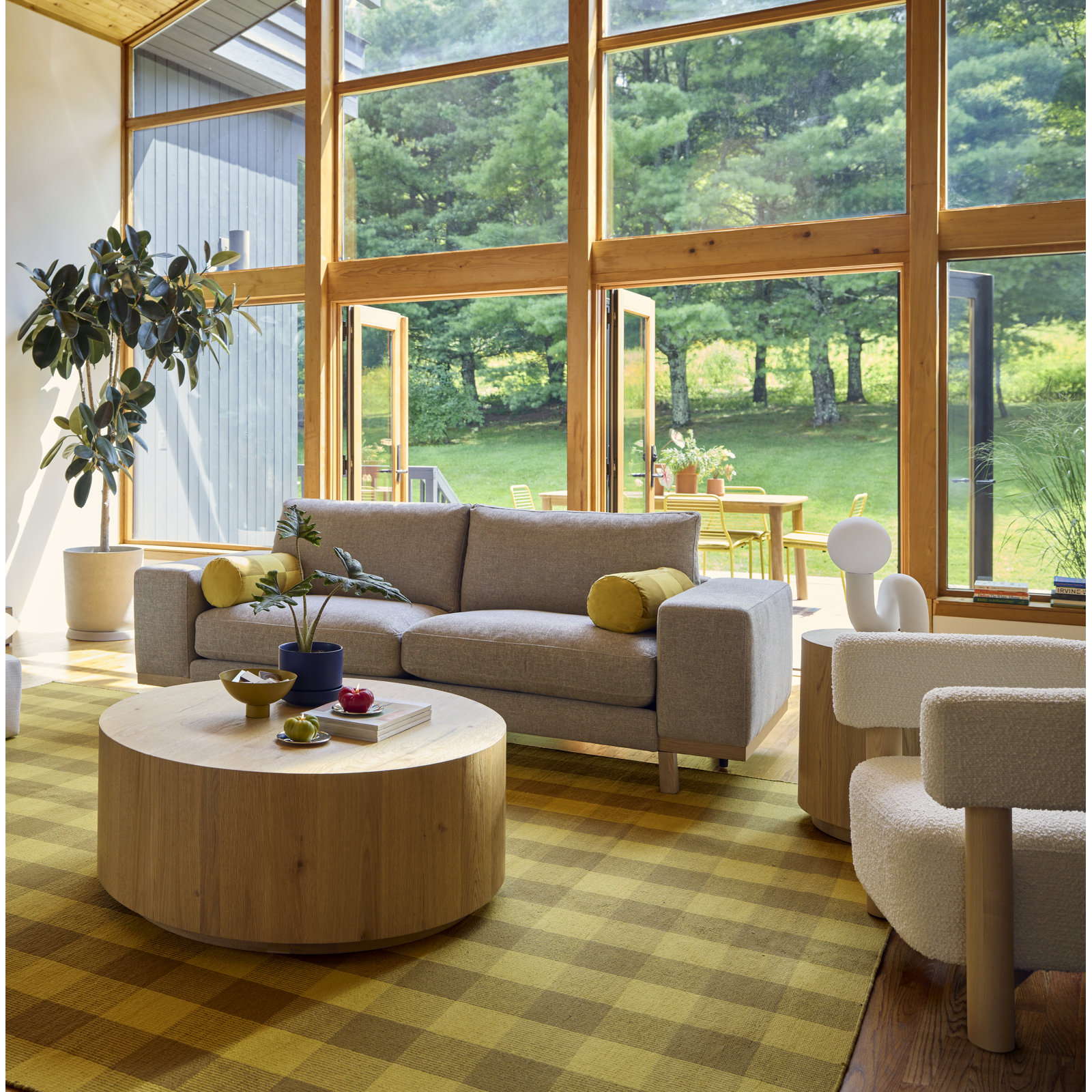 Arnette 97'' Upholstered Sofa, Brent Sand Basketweave