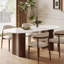 Table de salle à manger moderne 71 "ovale pour 6 personnes 71", blanc brillant fritté-2131562181