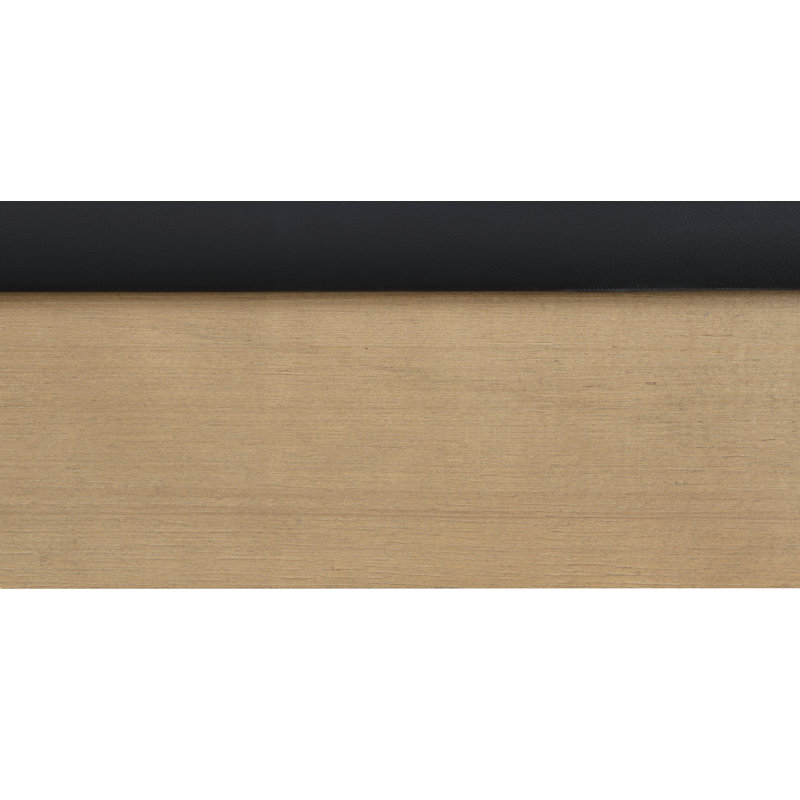 Upholstered Platform Bed, King, Black Vegan Leather