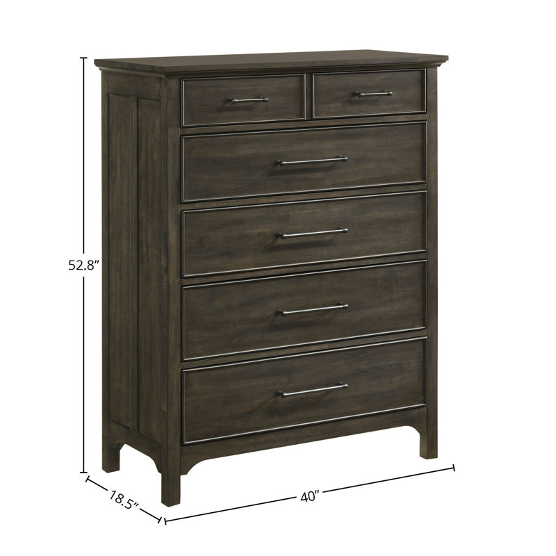 Andrey 6-Drawer Chest, Brushed Charcoal