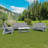 HIPS All-Weather Outdoor Single Sofa with Wood Grain Finish