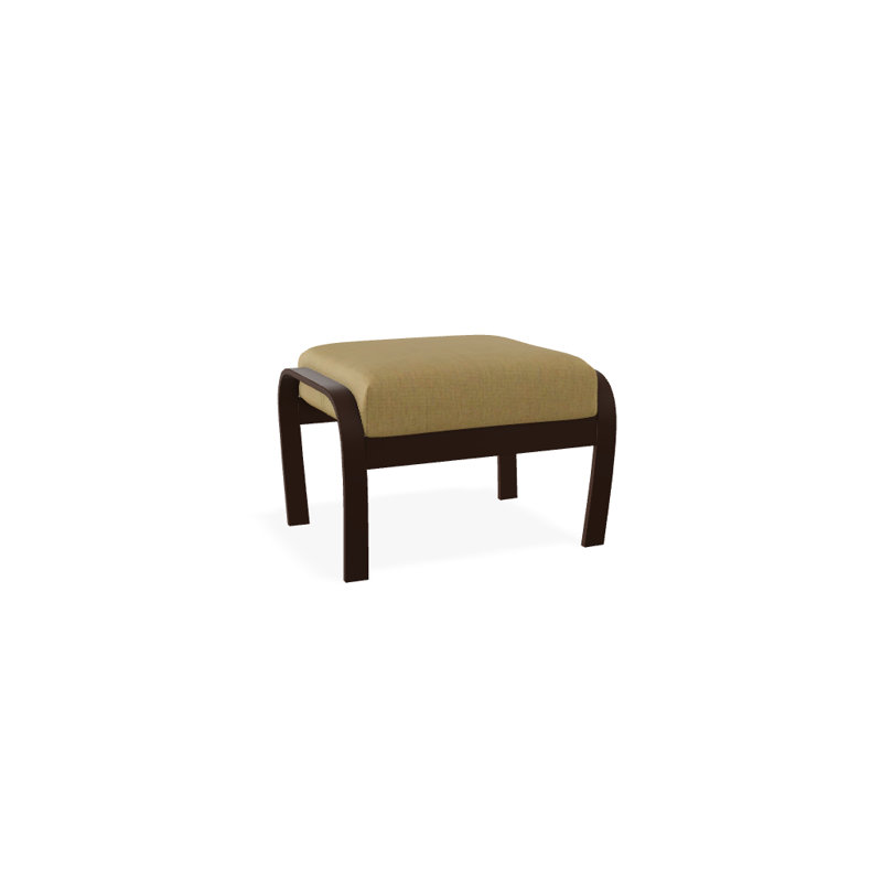 Repose-pieds avec coussin Askar, Toile Sunbrella® beige chiné, Kona texturé