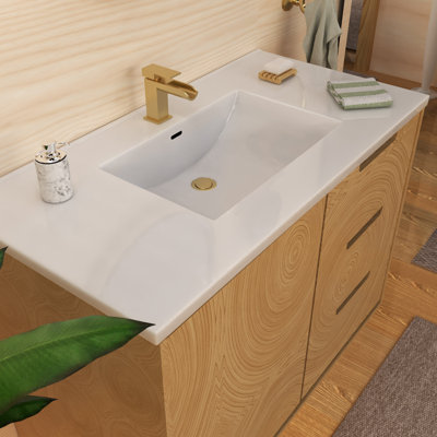 Meuble-lavabo à poser 43 po avec cuve rectangulaire intégrée et trop-plein Whitehaus