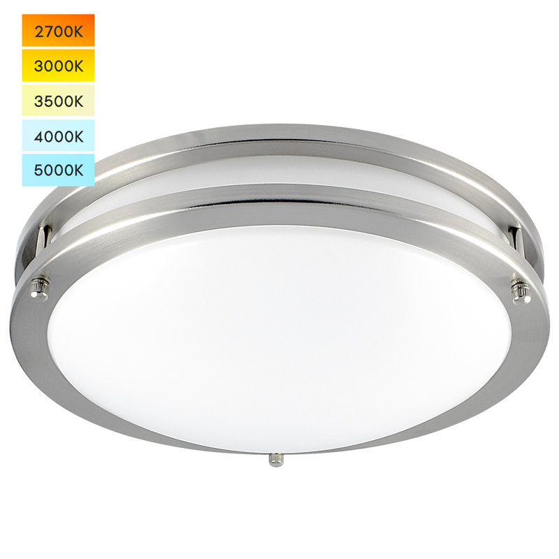Plafonnier encastré Eryx, H 12 po x l 12 po x P 3,3 po, Argent