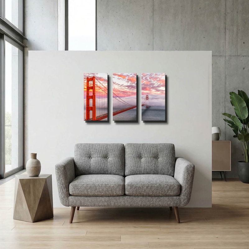 « Trajet du soir » par Ann Gordon, triptyque mural, 91,4 cm x 61 cm, 78 po x 34 po