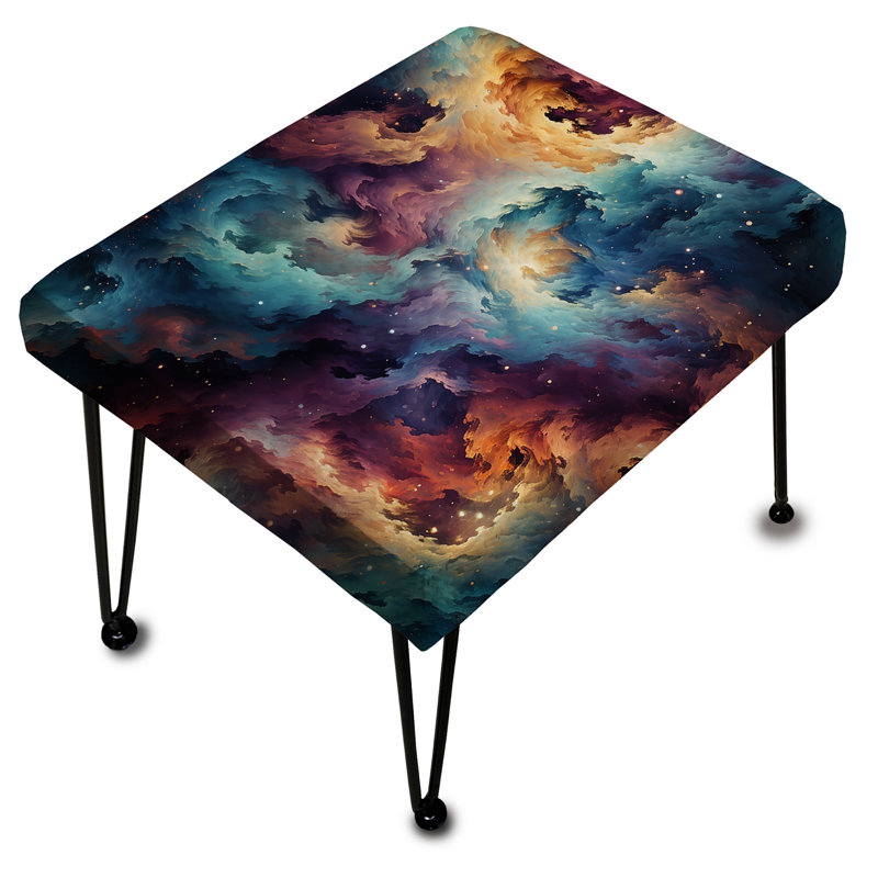 Plaid Galaxy Multicolor Expedition - Repose-pieds rectangulaire damassé