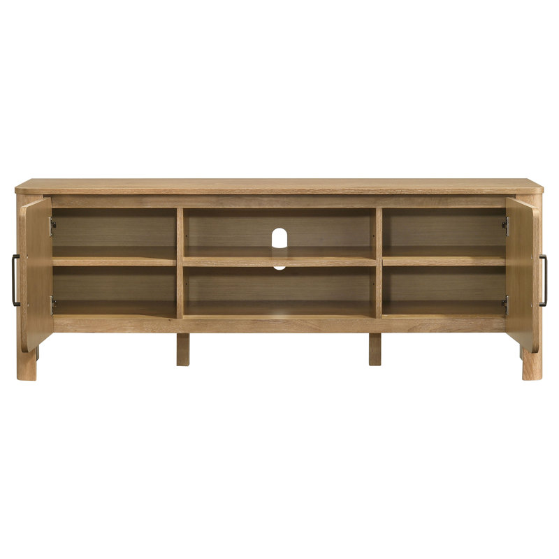 Rowe 65-Inch 2-Door Wood TV Stand Media Console Light Oak