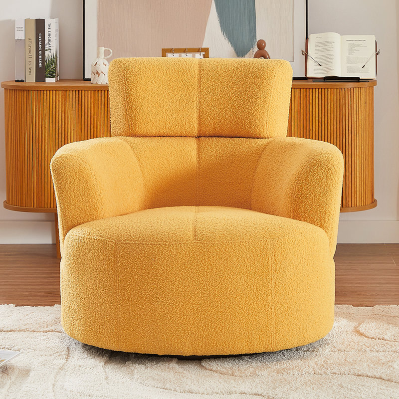 Fauteuil demi-tonneau pivotant l 36,98 po, Jaune