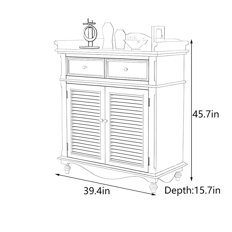 Armoire de vestibule American Country, Rose, H 45,7 po x l 39,4 po x P 15,7 po