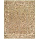 Agra Hand Knotted Wool Vintage Look Area Rug in Tan