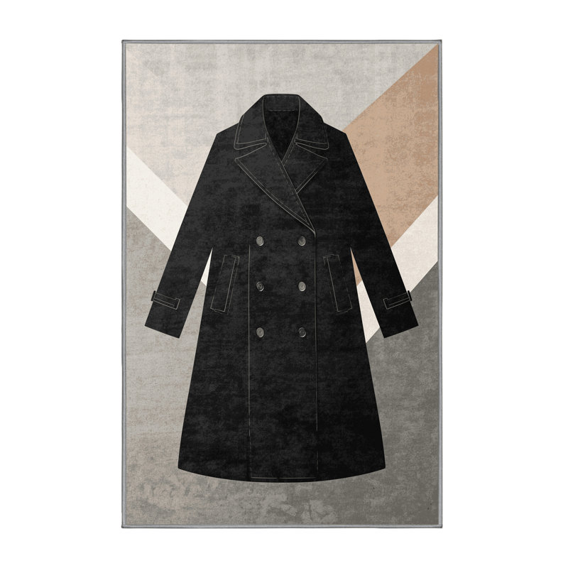 Tapis doux et moelleux moderne et contemporain gris Elwell, 8 x 10