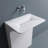 Wall-Mounted Solid Surface Bathroom Sink, Modern Floating Basin, Hidden Linear Drain, Matte White