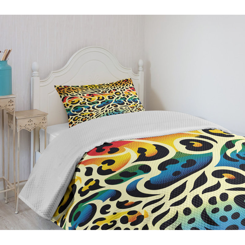 Polyester Abstract Coverlet, Twin Coverlet / Bedspread + 1 Standard Sham