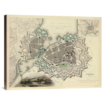 Geneva, Switzerland, 1841 by Society For The Diffusion Of Useful Knowledge - Wrapped Canvas Print
