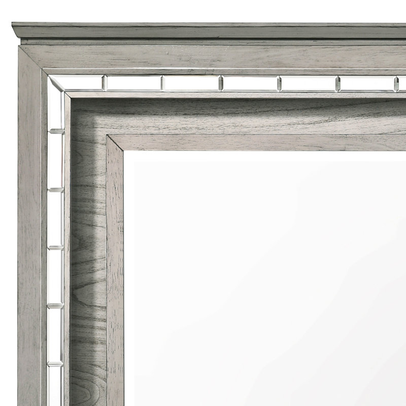 Miroir au fini chêne clair clair avec DEL