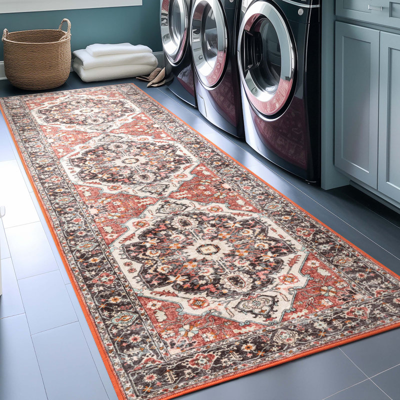 Tapis antidérapant durable Dery, Tapis de couloir 2 pi 7 po x 9 pi 10 po