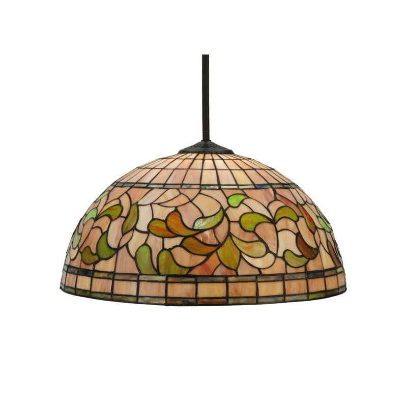 20" Amber Mauve Glass Pendant with Mahogany Bronze Finish