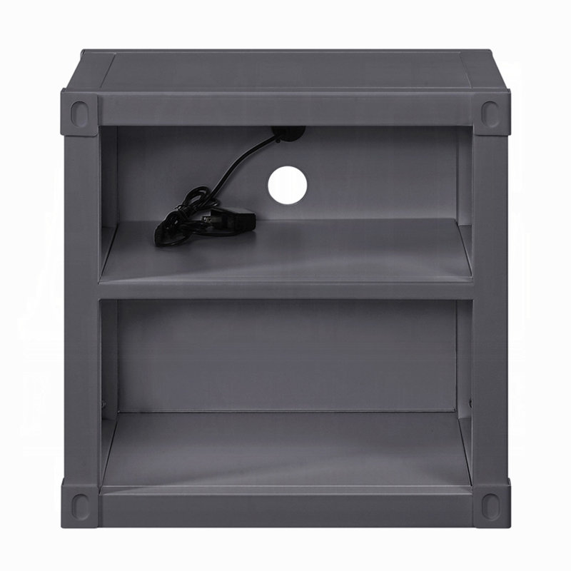Cargo 20" Gunmetal Metal Frame Nightstand