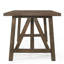 Table de salle à manger en bois massif avec allure, brun antique, l 69,89 po x P 34,99 po, H 29,09 po