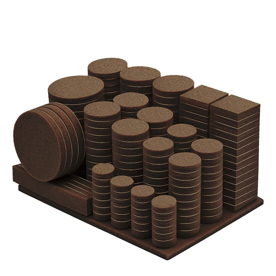 357 Piece Self-Stick Furniture Felt Pads For Hard Surfaces Beige Artudatech 
