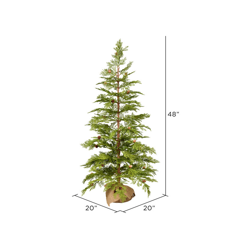 Arbre de Noël vert cèdre le plus réaliste, H 4 pi