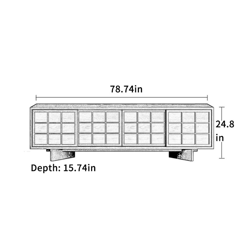 Meuble télé de style rétro, 78.74"