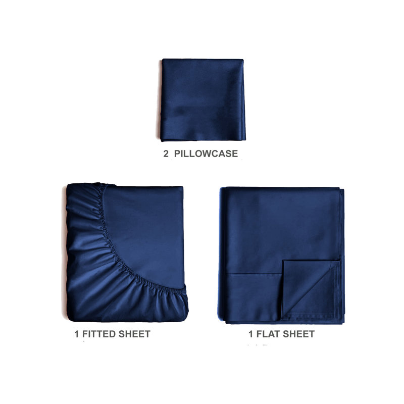  Ensemble de draps en rayonne de bambou 4 pièces Premium Luxury, Ensemble de draps pour taille de lit simple TG ave