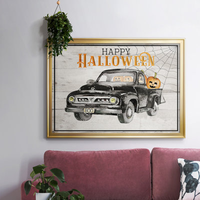 Happy Halloween, reproduction d'art sur toile encadrée