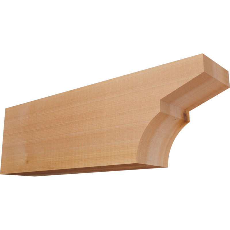 L 3 1/2 po x H 6 po x L 18 po, queue de chevron lisse en cèdre rouge de l'Ouest, Cèdre rouge, 6" H x 18" W x 3.5" D