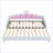 Modern Upholstered Princess Daybed With Crown Headboard And LED Lights-1438902645