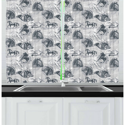 Horses Tailored Kitchen Curtain