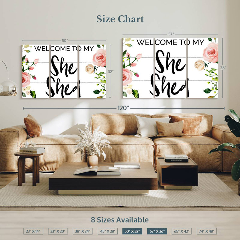 She Shed Set I, H 32 po x l 50 po