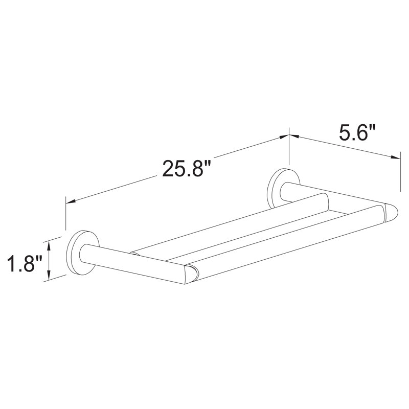 Sine 24" Double Towel Bar, Satin Nickel