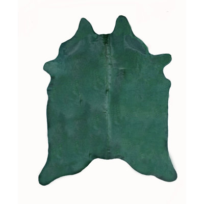 Brinda Cowhide Area Rug in Emerald