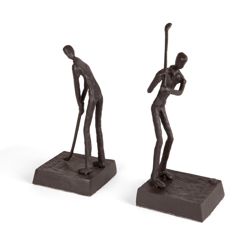 Ensemble de serre-livres en fer Golfers