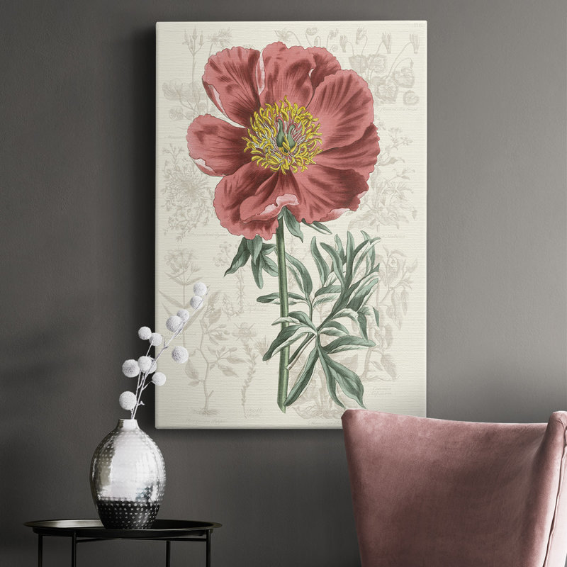 Peony Flower Garden IV - Impression sur toile tendue, L 12 po x H 18 po