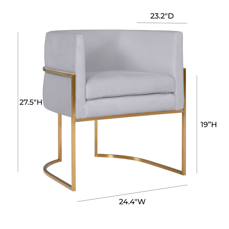 Chaise en velours crème Giselle - Argent, Gris, Or