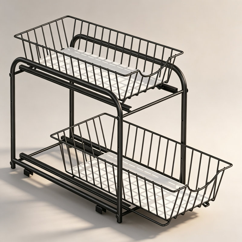 2-Tier Under Sink Organizer with Sliding Baskets