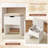 Vanity Desk with Mirror and LED Lights, Makeup Vanity Table with 3 Lighting Color, Adjustable Brightness, Vanity Table with 2 Drawers, Side Storage, for Bedroom-278943528-293978596