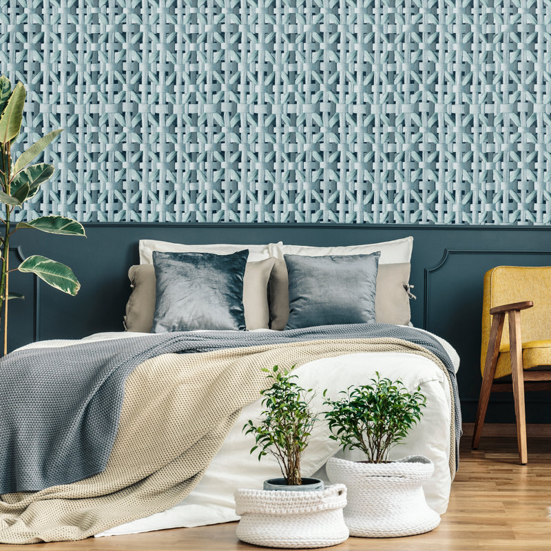 Chelchowska Pepper Collection Shimmer Finish Octogonal Honeycomb Seta 10.05m x 53cm Wallpaper Roll, Teal