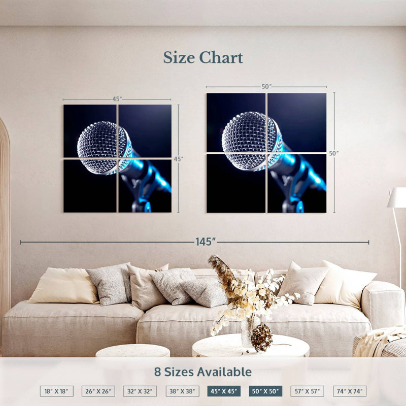 Abarca Microphone On A Stand, 45" H x 45" W