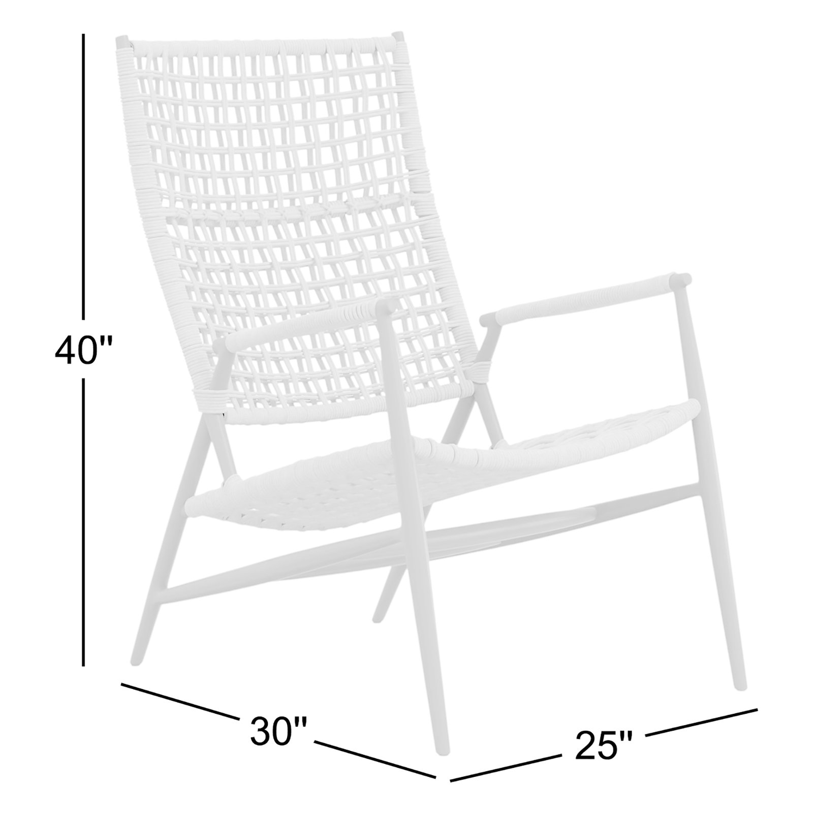 Grigio Highback Aluminum and Olefin Rope Outdoor Patio Lounge Chair