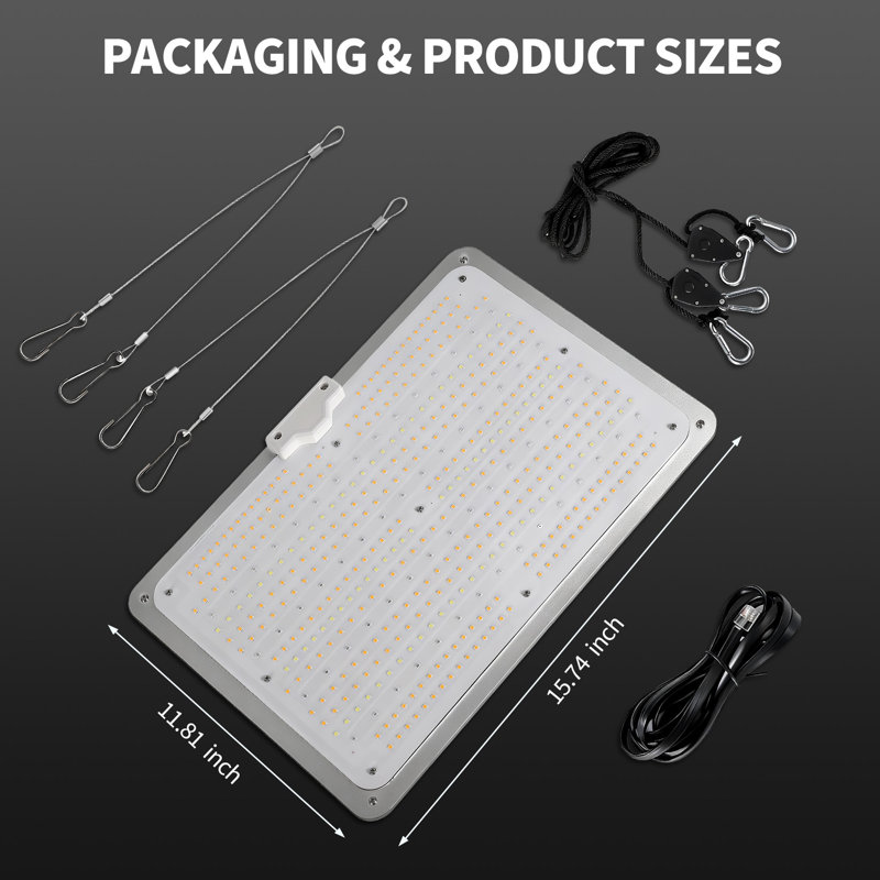 150W Dimmable Full Spectrum LED Grow Light, Sunlike Quantum Board Red & IR, Fanless Indoor Plant Lamp