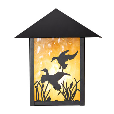 9" Wide Seneca Ducks In Flight Left Wall Sconce
