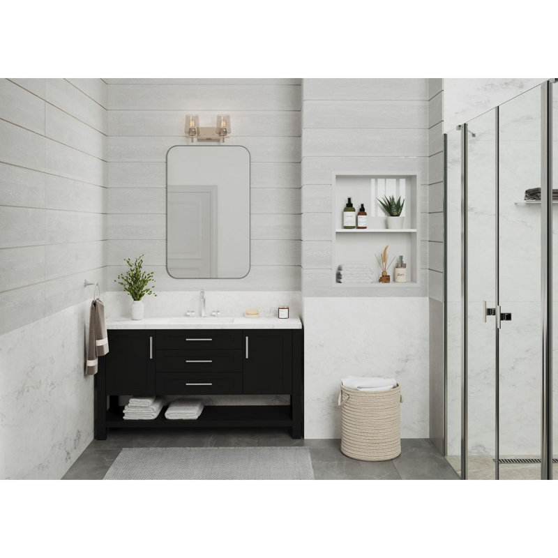 Éclairage pour salle de bain 2 lumières à intensité variable Funda, Nickel brossé
