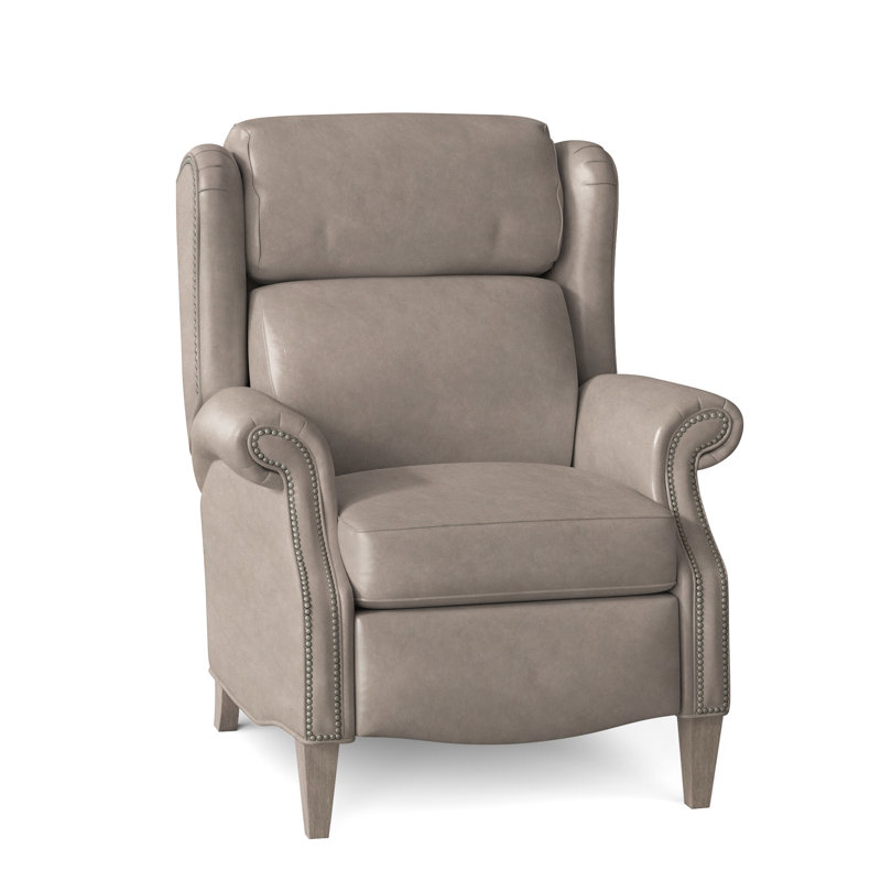 Fauteuil inclinable en similicuir Miller, Étain, Pierre, Cuir véritable vert forêt d'Anilina