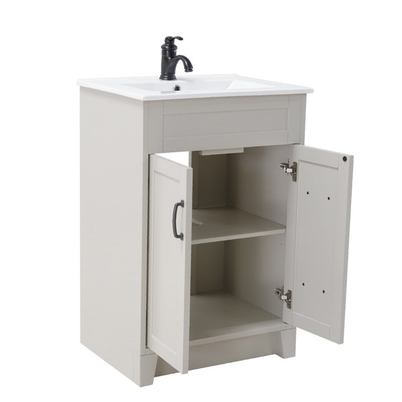 Ensemble de meuble-lavabo simple 24 po Lucan, Gris clair