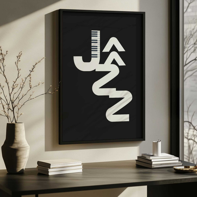 Impression d'affiche Jazz, H 15,25 po x l 12,25 po, Zinc patiné