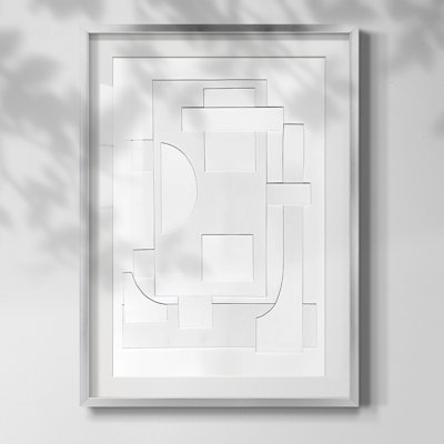 «White Geometric II», reproduction encadrée